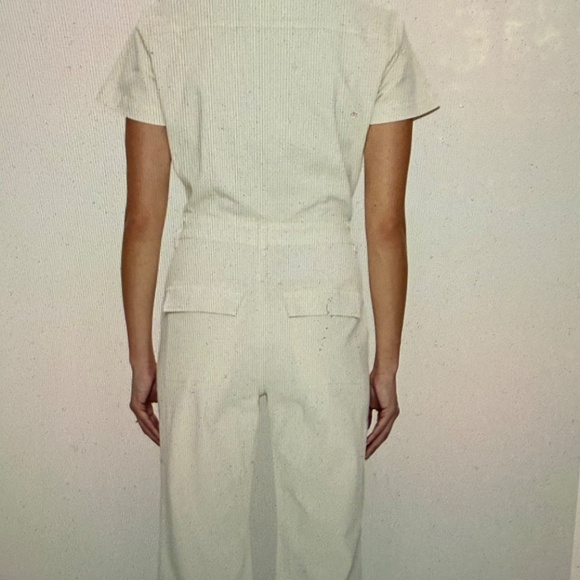 Pistola NWT Makenna Stretch Cotton Utility Jumpsuit in Eggshell - Picture 6 of 7